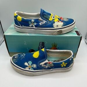 Vans spongebob Blue Cartoon Slip-On Sneakers
